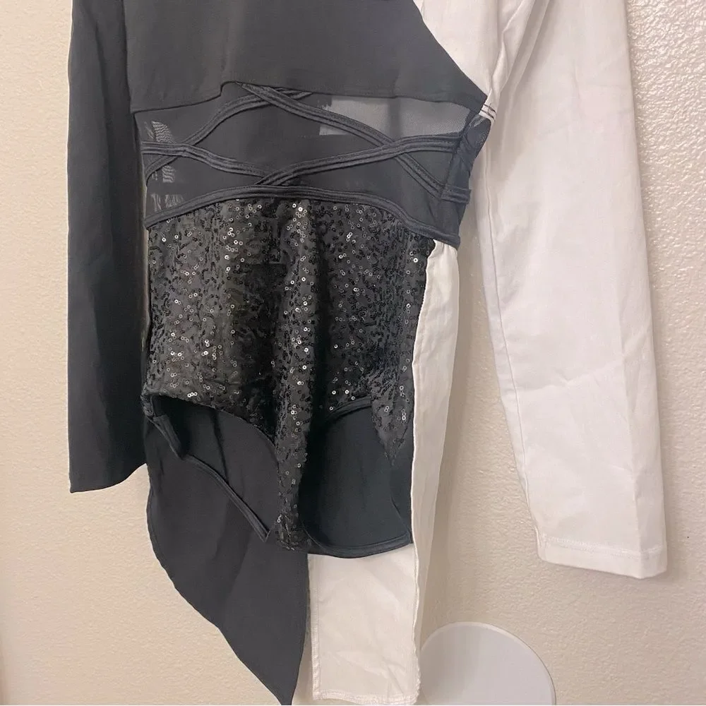 Weissman dance costume white black ring master tux Ring-A-Ding-Ding 14573 SA